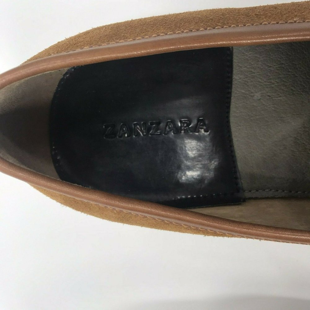 ZANZARA Cognac Gino Suede Loafers - Size 10M - Picture 6 of 11
